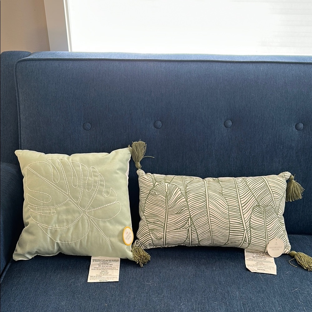 Target Green and White Accent Pillows Set
